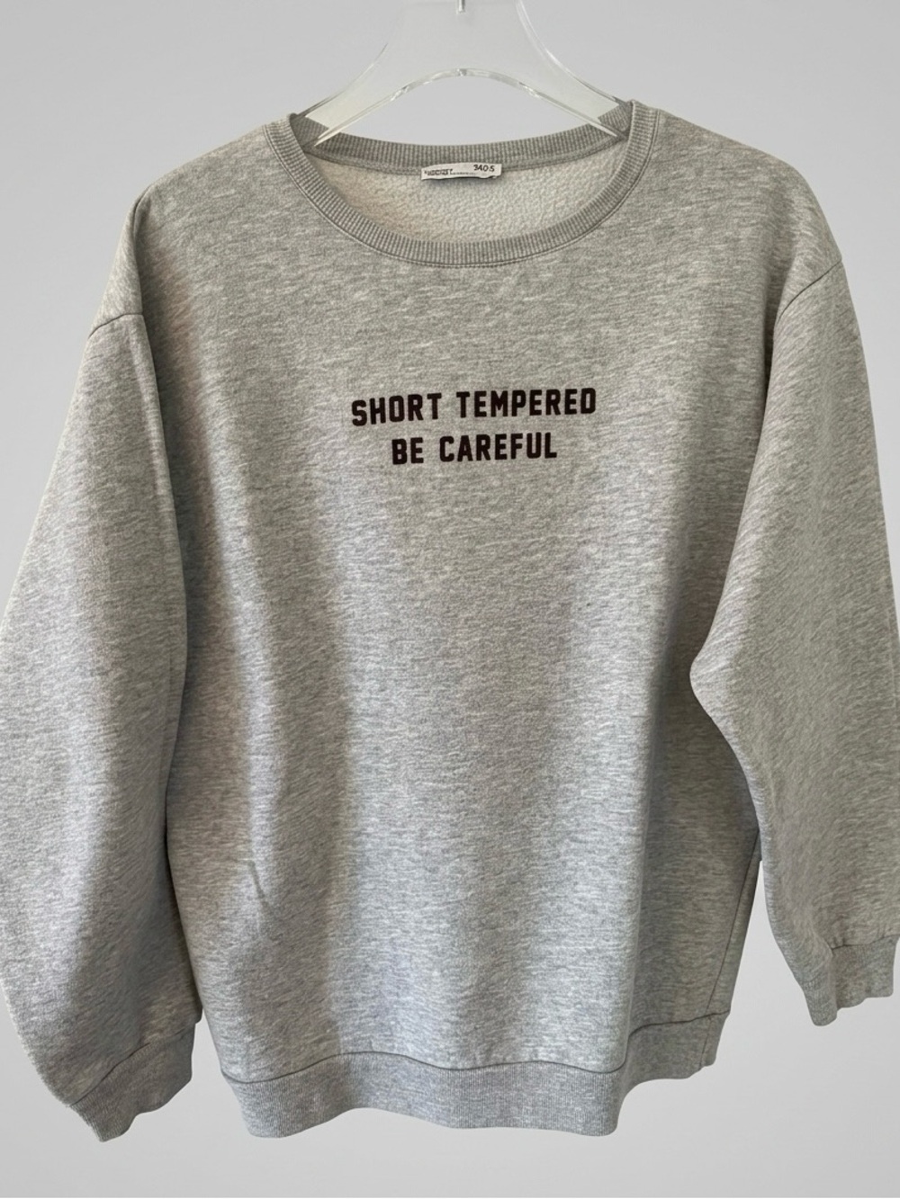 Zara Women’s Light Gray Crewneck Sweatshirt with Graphic - size small